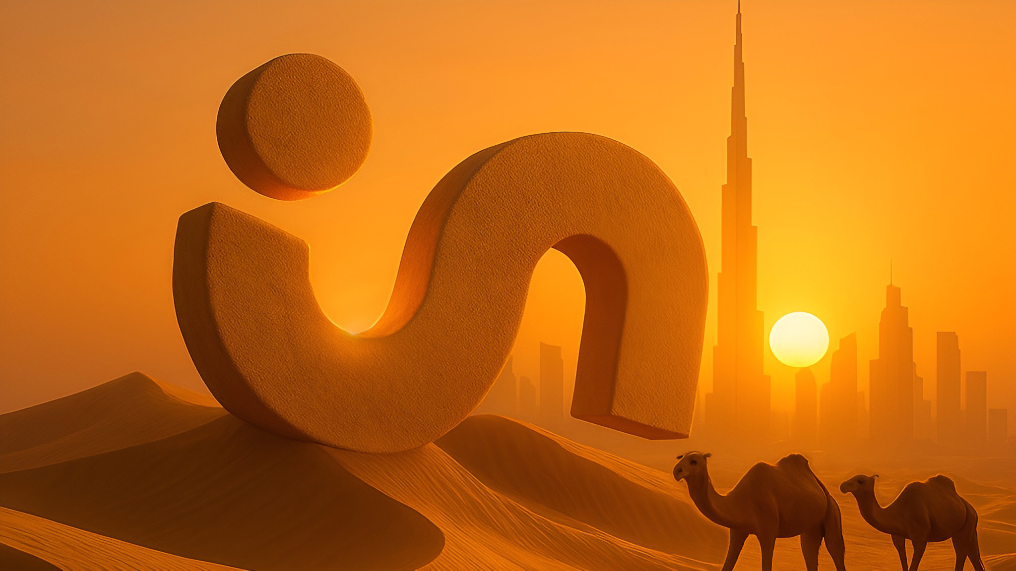 3D animated visual of Dubai skyline with IN Capital Studios logo – Animation studio in Dubai